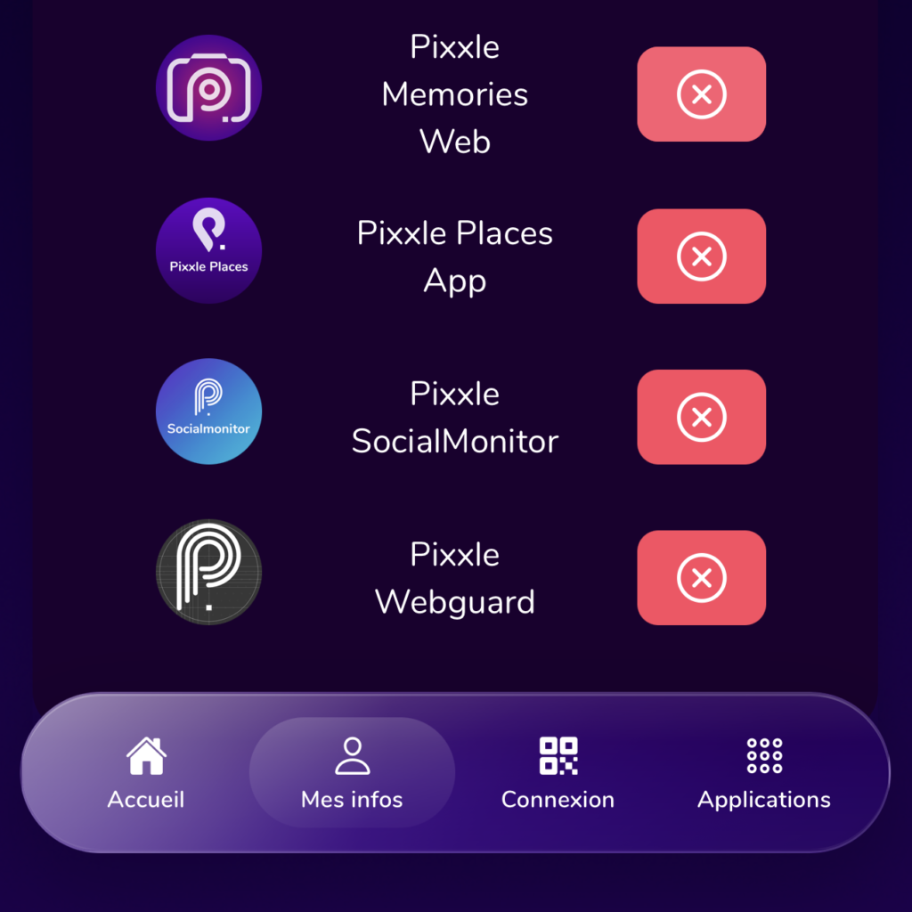 Aperçu des connexions actives